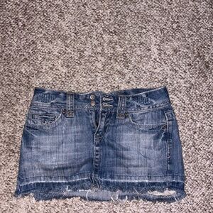 Aeropostale Blue Frayed Hem Mini Skirt